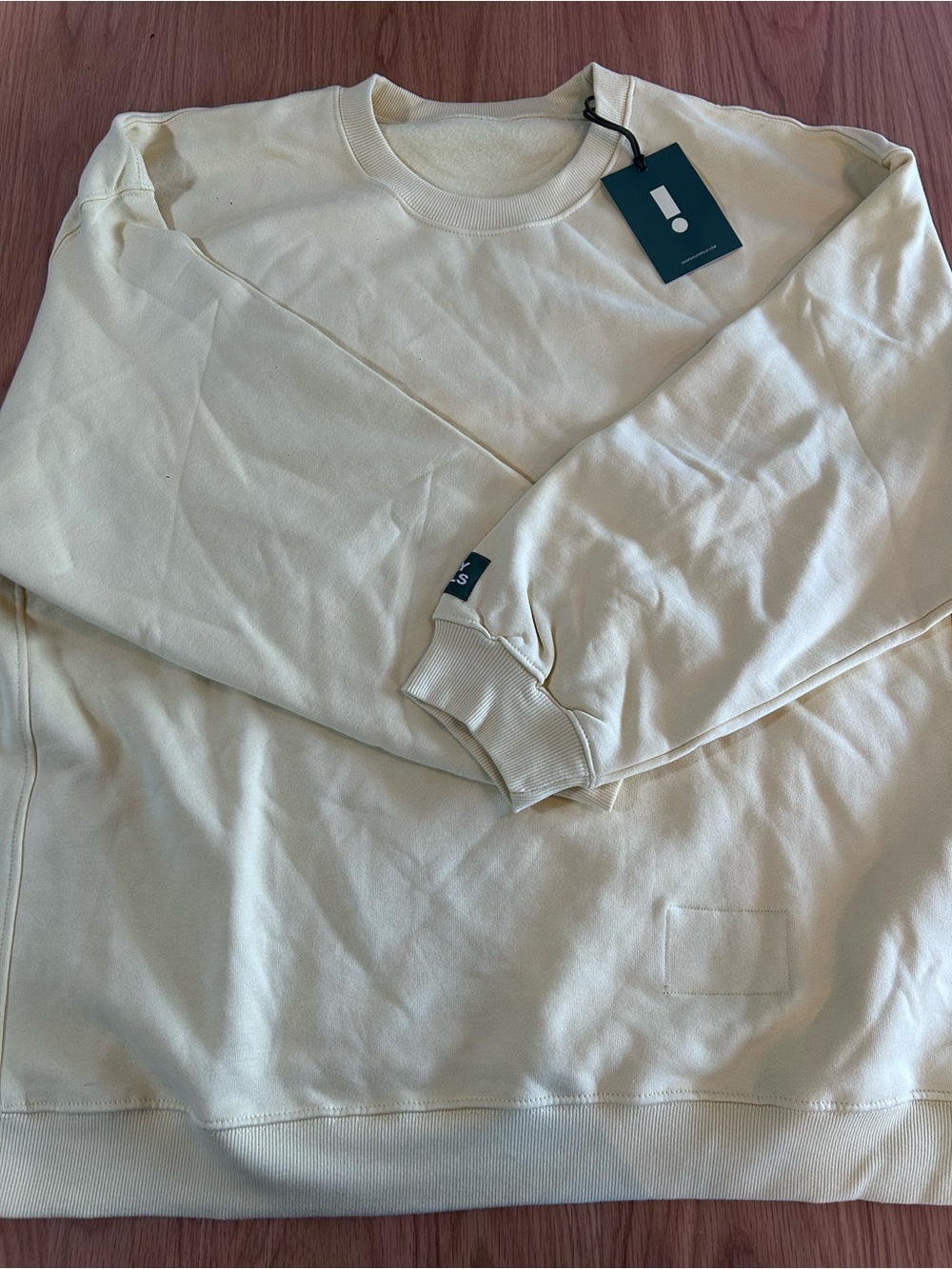 Daily Drills Oversized Fleece Crew Sweatshirt - Butter Yellow Size M/L NWT